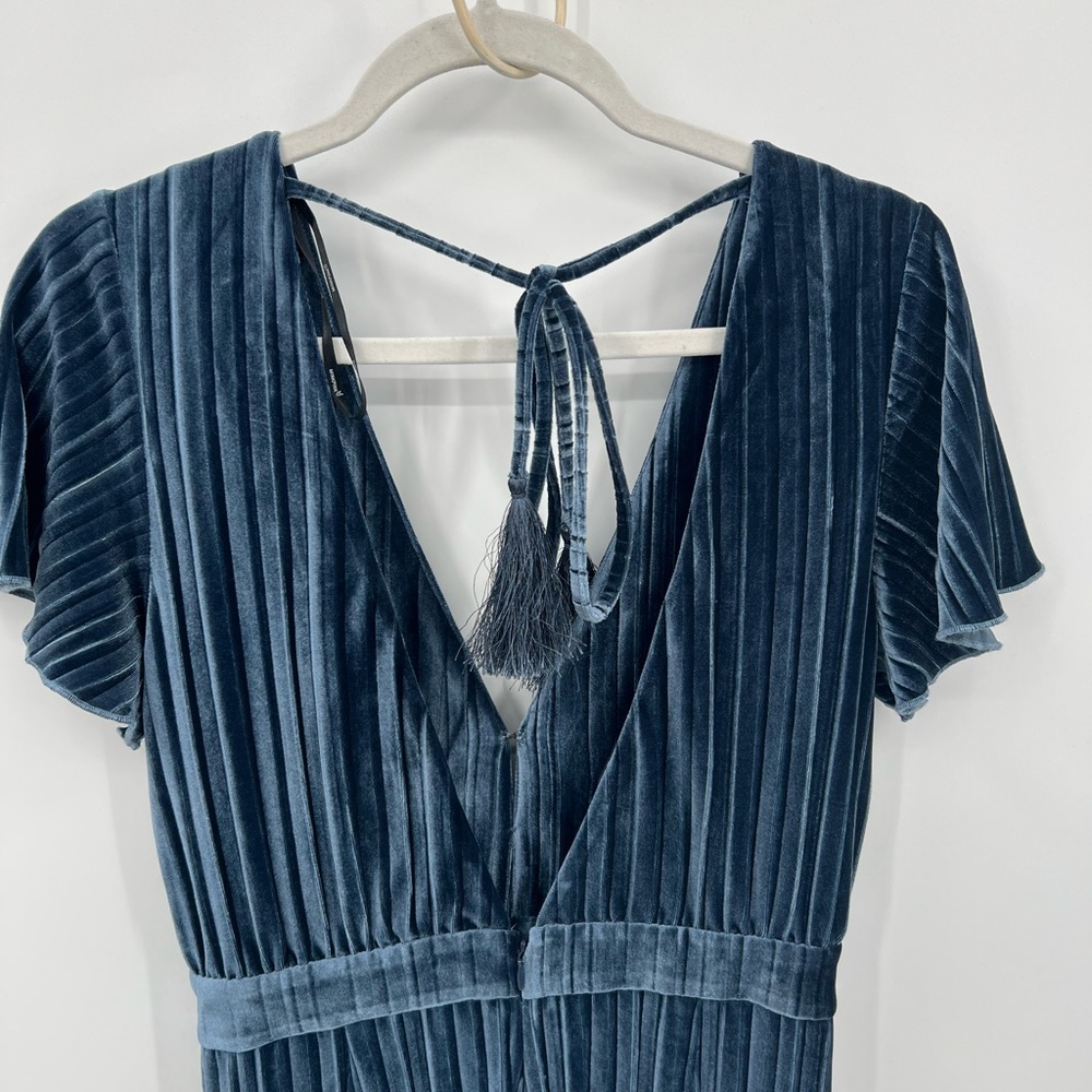 Minkpink Lex blue velvet jumpsuit - Picture 6 of 7